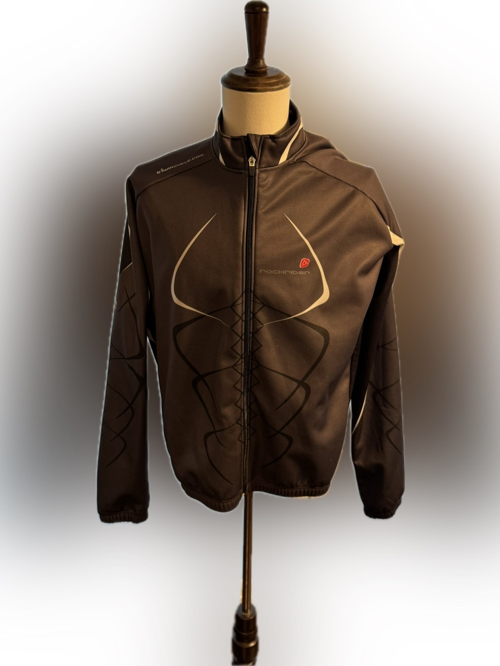 Rockrider Btwin Cycling Jacket XXL Gray Full Zip Thermal Bike Jersey